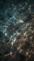 Abstract Water Texture Shimmering Reflections on a Dark Surface. photo