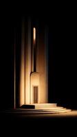 Illuminated Entrance A Nighttime Architectural Study of a Modern Building. photo