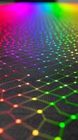 Abstract Colorful Grid of Lights Illuminated Network Design. photo