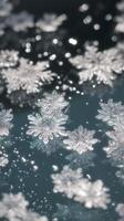 Intricate Ice Crystals Close Up A Stunning Macro Photograph of Frozen Water. photo
