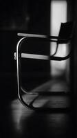 Modern Chair Silhouette A Study in Light and Shadow. photo