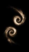 Abstract Golden Swirls on Black Background Sparkling Glitter Design. photo