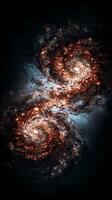 Cosmic Dance A mesmerizing illustration of two intertwined galaxies. photo
