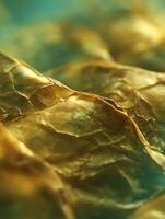 Abstract Golden Texture Close Up of Dried, Wrinkled Surface. photo