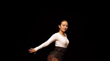 Elegant Dancer in Traditional Attire on Stage video