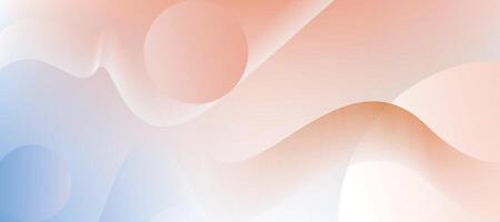 Abstract Orange and Blue Gradient Background with Curved Lines and Circles vector
