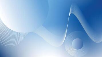 Abstract Blue Gradient Background with Curved Lines and Circular Shapes vector
