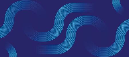 Blue Wave Line Background. Modern Geometric Flow. Tech Abstract Design vector