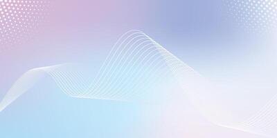 Futuristic Soft Purple and Blue Gradient Abstract background with Curved Lines and Dot Pattern vector