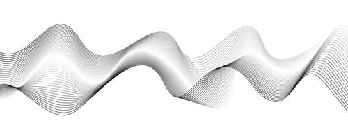 Abstract Black and White Wave Lines Background. Modern Flow Art Desig vector