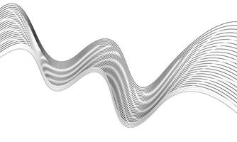 Minimal Waves Line Background. Abstract Black Flow Lines on White vector