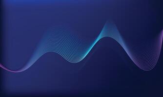 Blue Wave Abstract Background with Smooth Gradient Lines vector