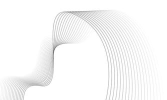 Curve Line Background. Abstract Black Flow Lines on White vector