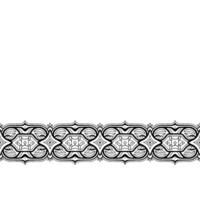 Elegant Decorative Border Pattern on Gradient Background, Black and White vector