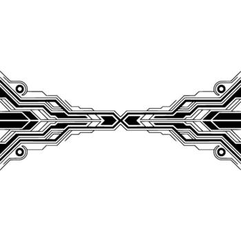 resumen tecnología circuitería elemento, negro blanco, moderno digital antecedentes vector
