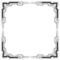Futuristic Geometric Frame Black White Border for Elements vector
