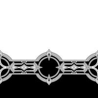 Elegant Art Deco Border in Black and White, Element vector