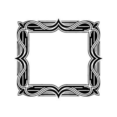 Elegant Art Deco Frame Geometric Ornament on White Background