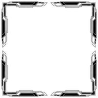 Art Deco Frame Border With Geometric, Black and White vector