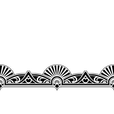Art Deco Border in Black and White, Elegant, Decorative Element