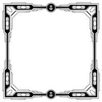 Art Deco Frame Template, Black and White Geometric Border, Invitation vector