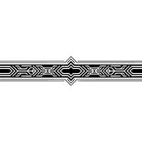 Minimalist Geometric Ornament Black and White Border, vector