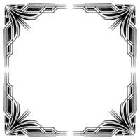 Art Deco Frame With Decorative Corner Elements in Black and White vector