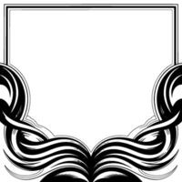 Elegant Frame Black White Swirls on White Background vector