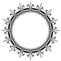 Elegant Black and White Decorative Circle Frame With Fleurdelis Elements vector