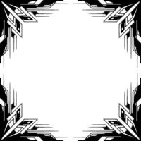 Art Deco Corner Frame Geometric Silver Black on White Background vector