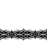 Geometric Border Black White Abstract With Symmetrical Pattern vector