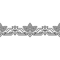 Geometric Floral Border Techinspired Line Art vector
