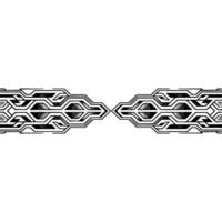 Abstract Circuitry Border in Black and White vector