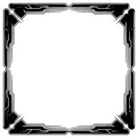 Art Deco Frame, Geometric Border, Black Silver on White, Decorative vector
