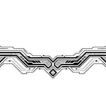 Abstract Tech Circuit, Geometric Lines on White Background vector