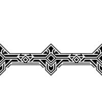 Abstract Geometric Border Element Art Deco Style, Black White vector