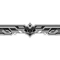 Abstract Geometric Black and White Border Element - Line art vector
