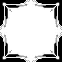 Futuristic Tech Frame Geometric Border on White, Illustration vector