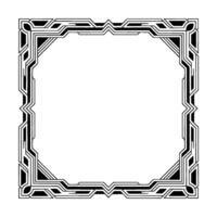 Art Deco Frame Geometric Border in Black White, Isolated - Art deco vector