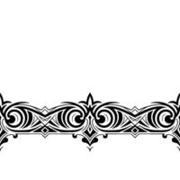 Ornate Black Scroll Border on White, Decorative Pattern vector