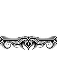 Intricate Geometric Tribal Border Element in Black White Modern vector