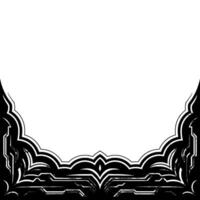 Ornamental Corner Frame in Black Silver, Geometric vector