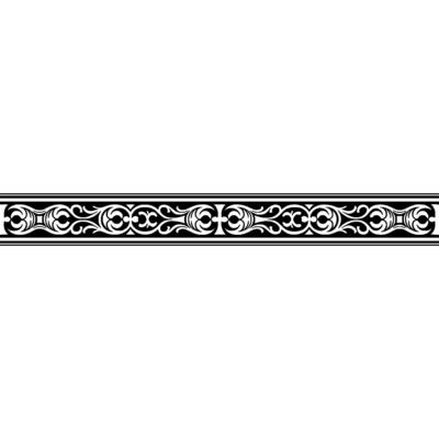 Elegant Black and White Scroll Border, , Decorative Element