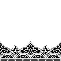 Elegant Black and White Floral Border - Template vector