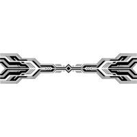Abstract Tech Border Geometric Circuitry on White vector