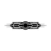 Minimalist Tech Element, Black White, Geometric Ornament vector