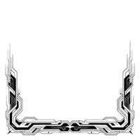 Futuristic Geometric Frame Black and White Tech Border - Technology vector