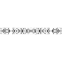 Elegant Black Floral Border Element on White Background - Leaves vector