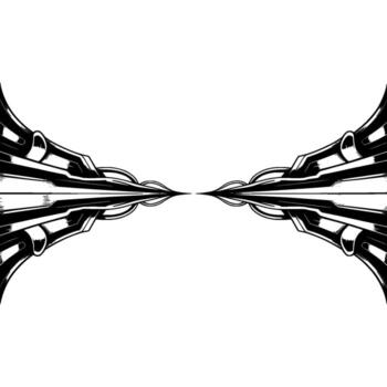 Futuristic Abstract With Metallic Elements on Gradient Background vector