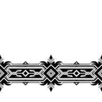 Elegant Black and White Geometric Border on White - Pattern vector